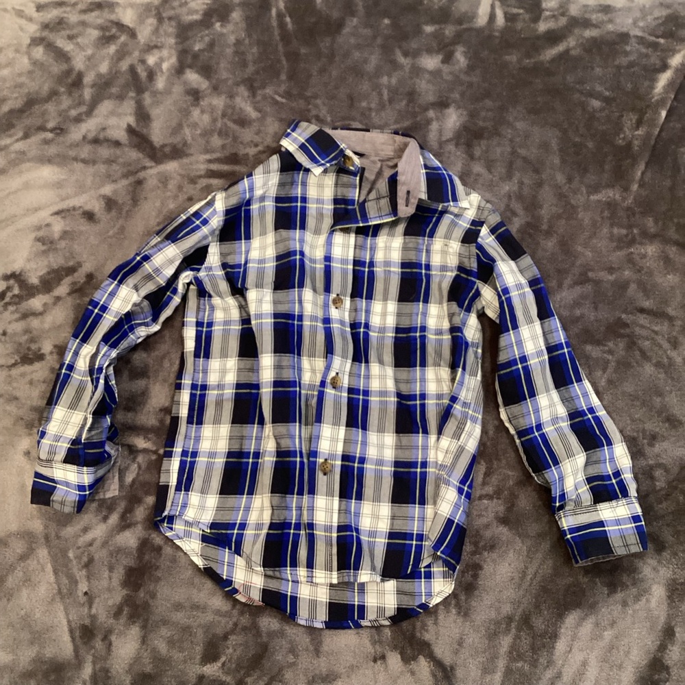 Nautica Navy and White Checkered Shirt